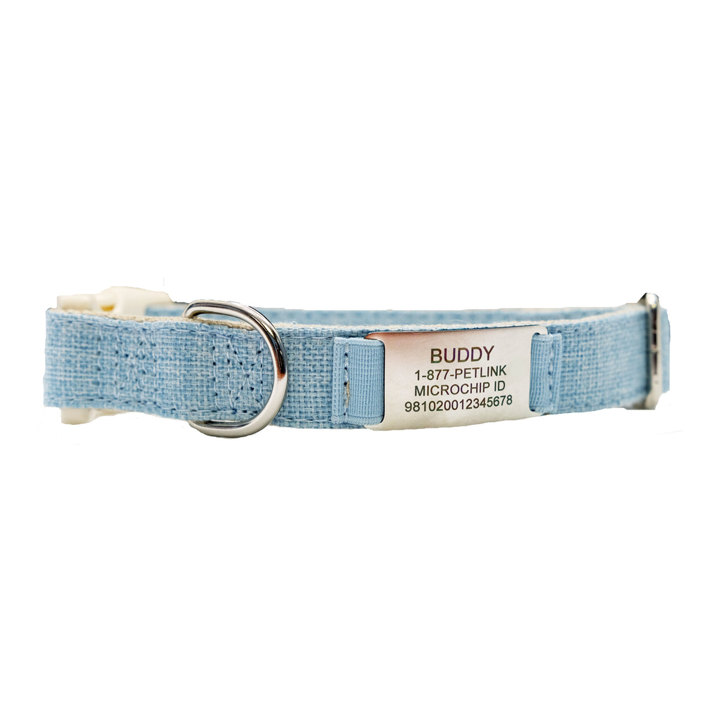 Personalized Cotton Hemp Dog Collars with Slider Tag