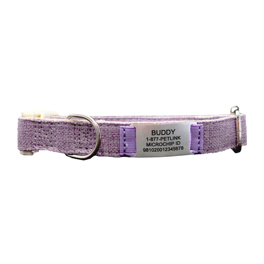Personalized Cotton Hemp Dog Collars with Slider Tag