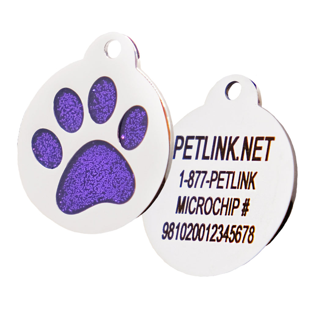 Glitter Pawprint Collar Tag