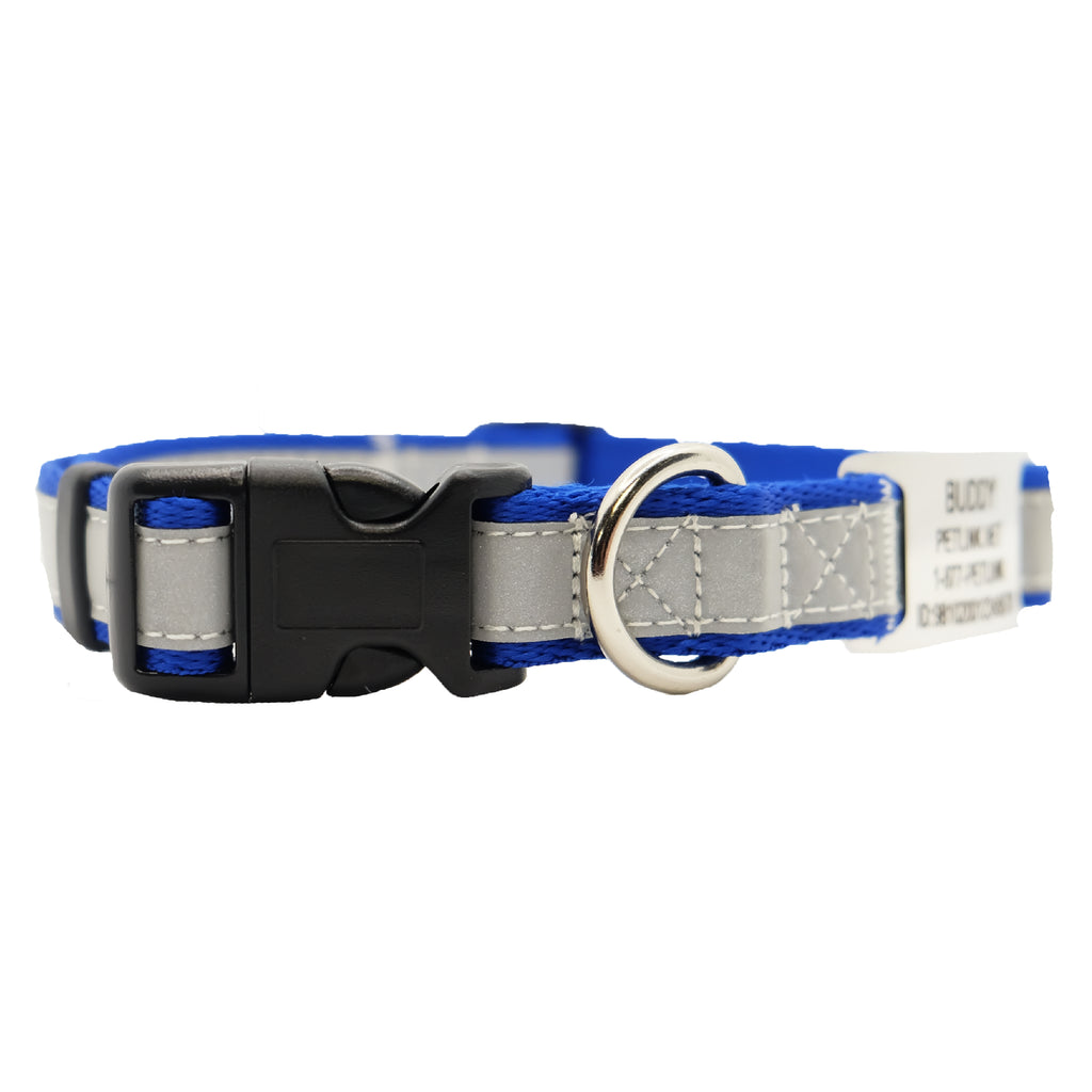Personalized Reflective Dog Collars with Slider Tag