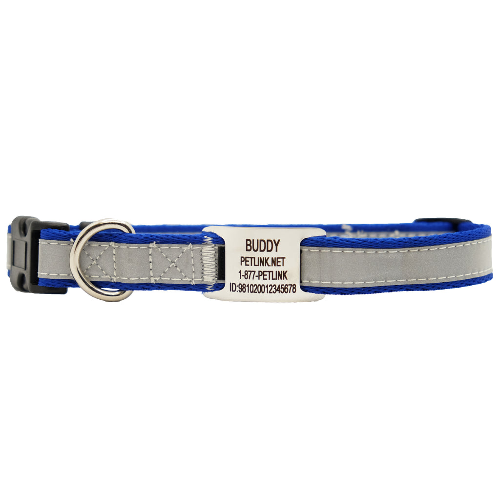 Personalized Reflective Dog Collars with Slider Tag