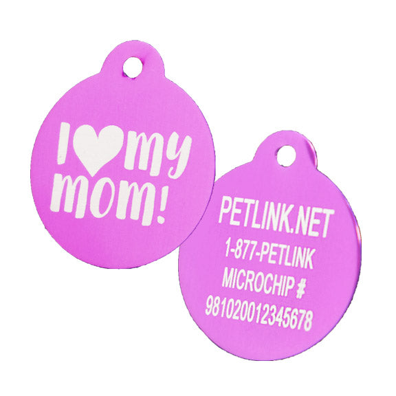 I Love My Mom Collar Tags
