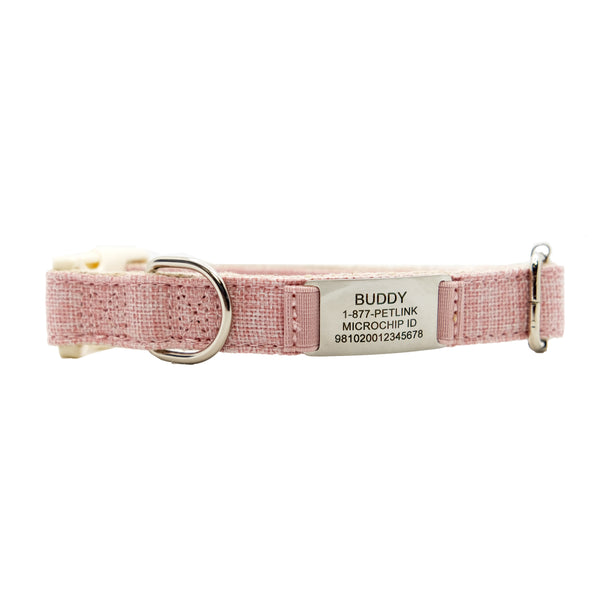 Personalized Cotton Hemp Dog Collars with Slider Tag