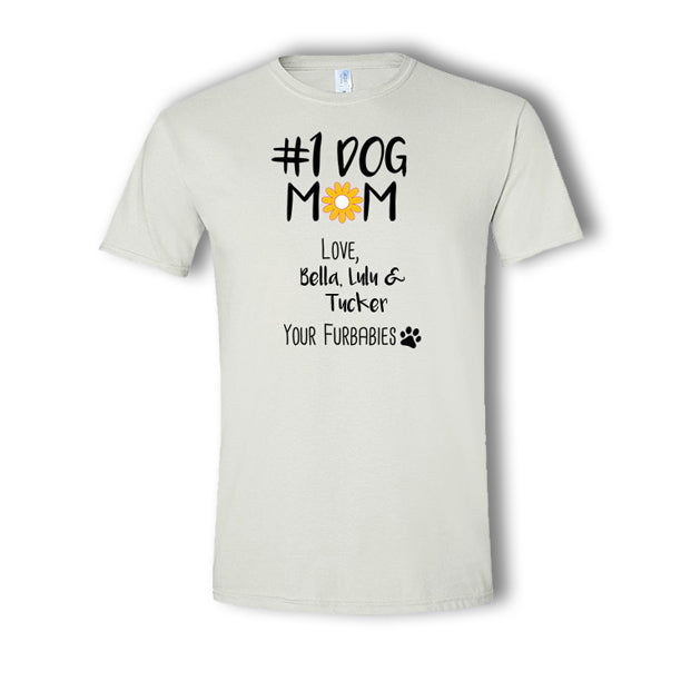 Personalized #1 Dog Mom Multi-Pet T-Shirt