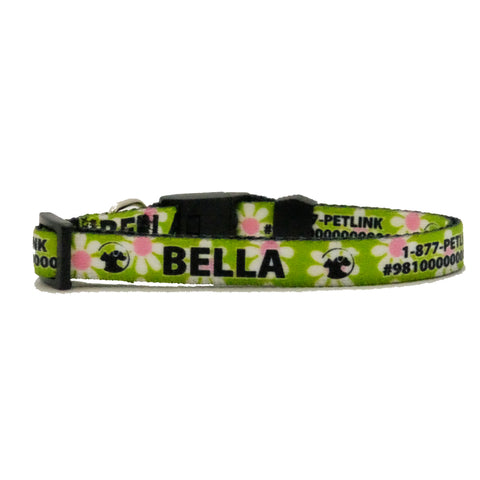 Personalized Floral Break-Away Cat Collars