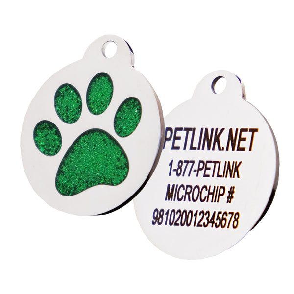 Glitter Pawprint Collar Tag