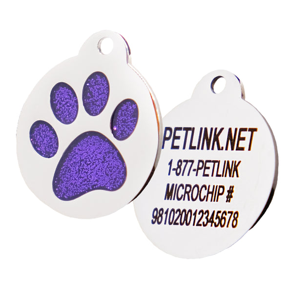 Glitter Pawprint Collar Tag