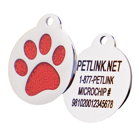 Glitter Pawprint Collar Tag