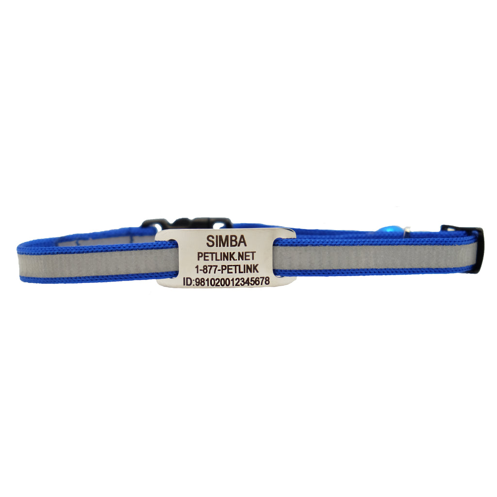 Personalized Break-Away Reflective Cat Collars with Slider Tag
