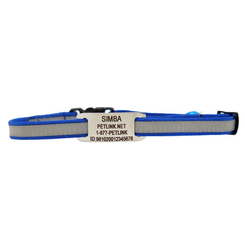 Personalized Break-Away Reflective Cat Collars with Slider Tag