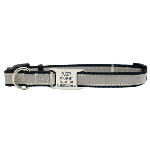 Personalized Reflective Dog Collars with Slider Tag
