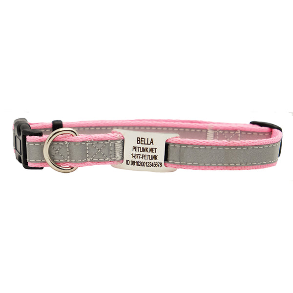 Personalized Reflective Dog Collars with Slider Tag