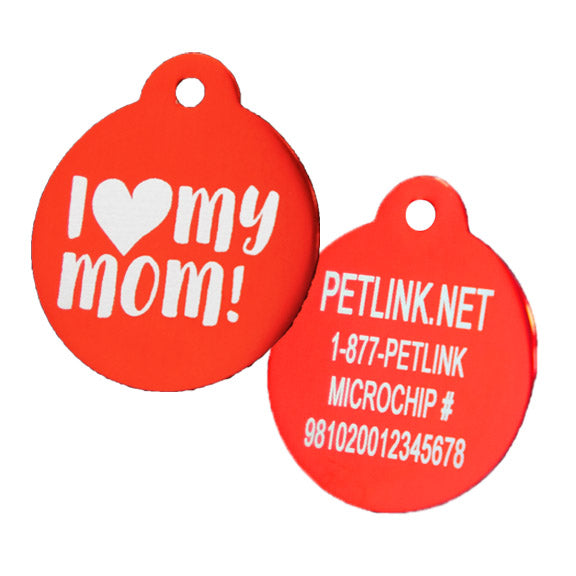 I Love My Mom Collar Tags
